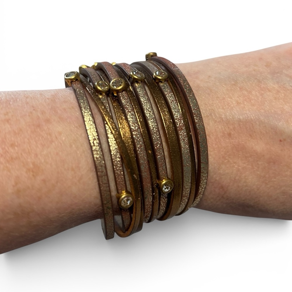 Women’s Leather & Crystal Multiband Bracelet